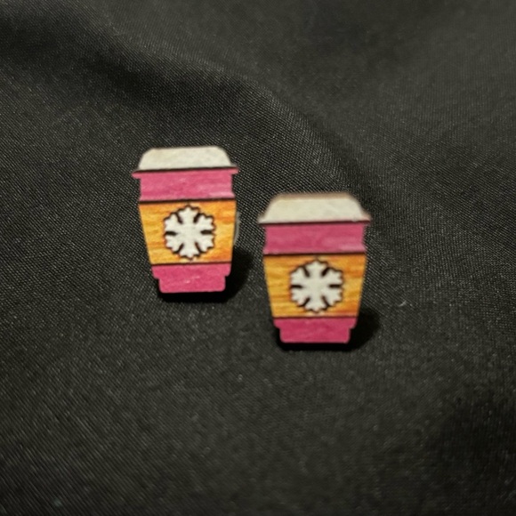 Christmas Coffee Earrings - Picture 3 of 3